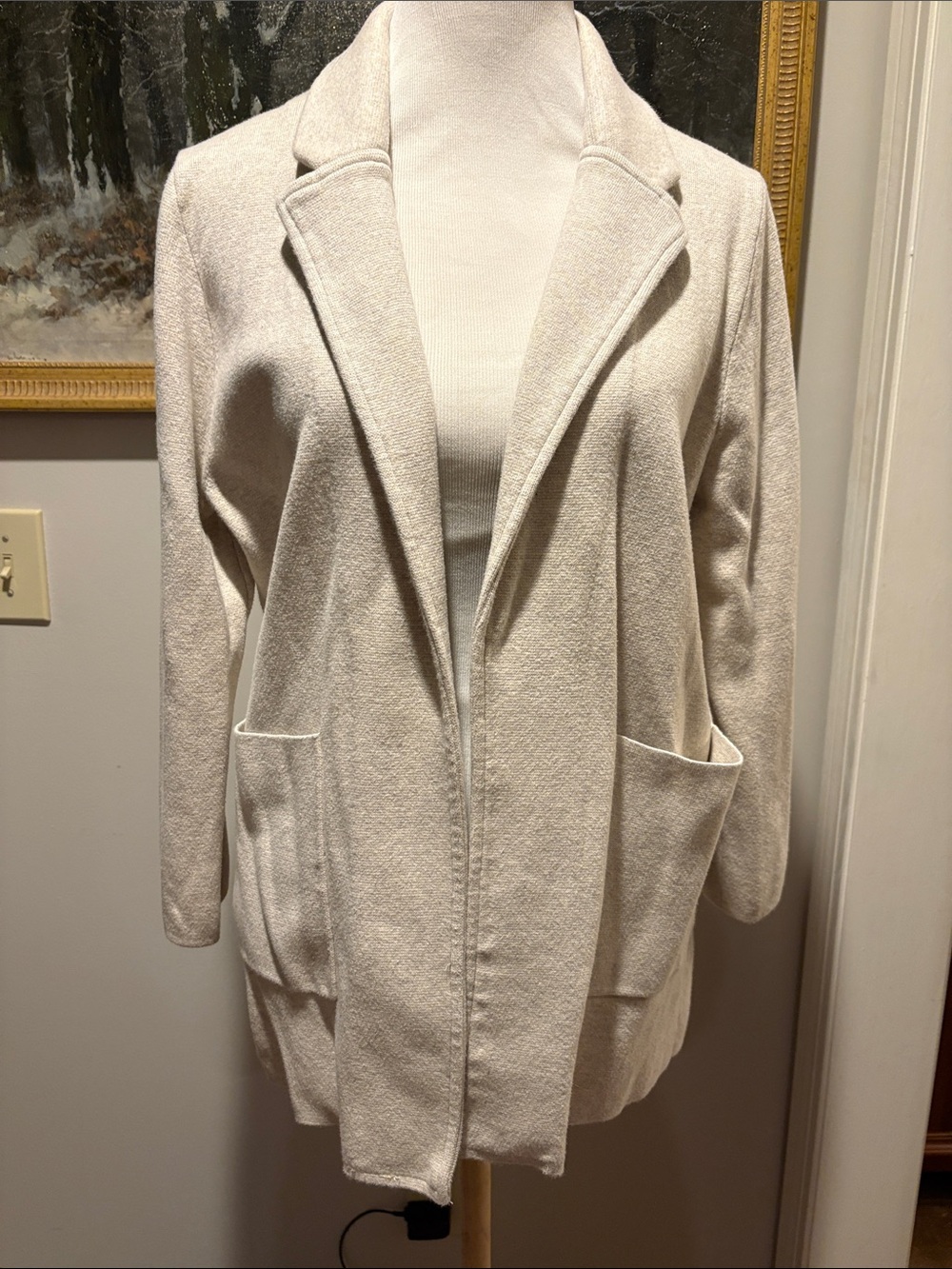Quince organic cotton knit blazer size large